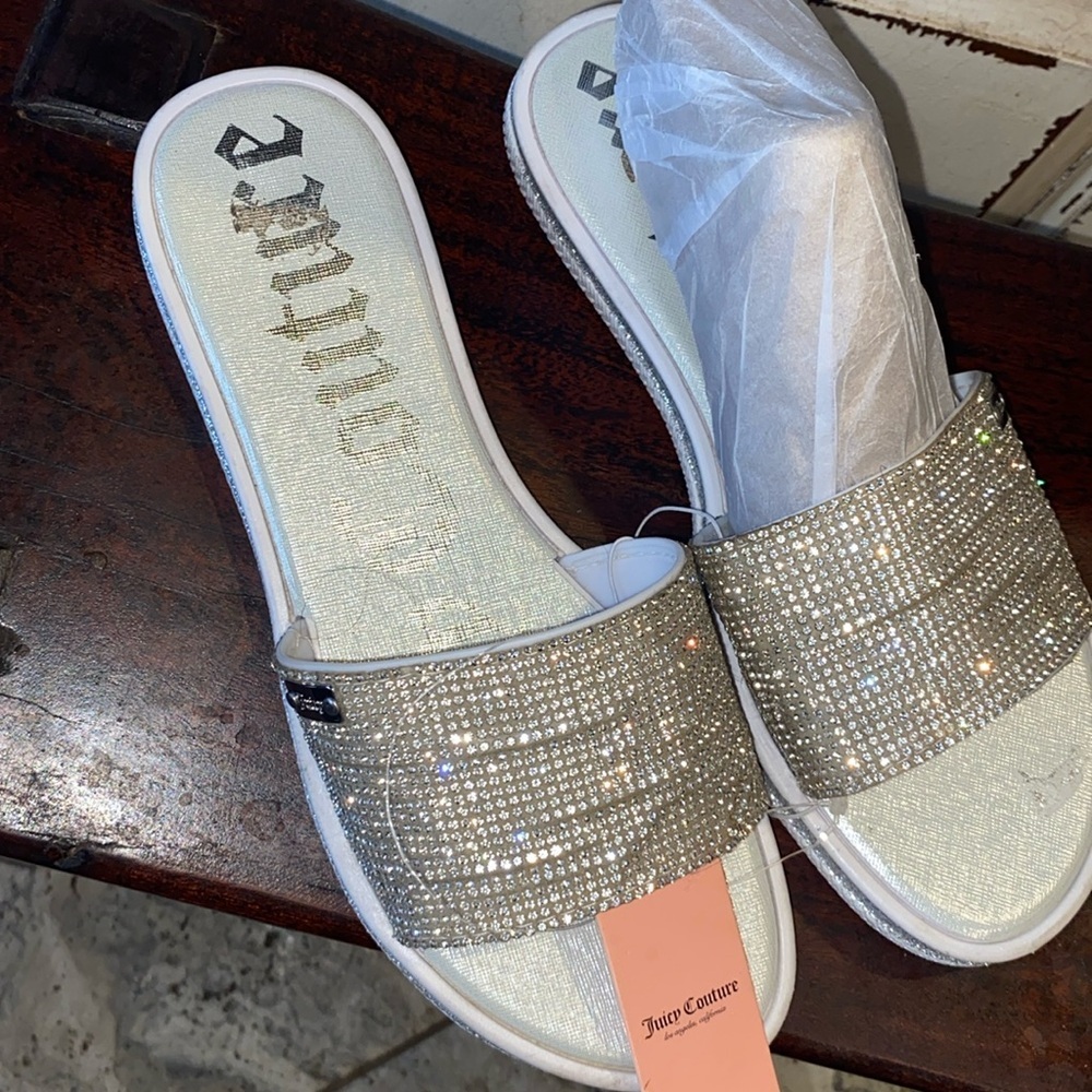 COPY - Juicy Couture Yippy Silver Beaded Sandals Women’s Size 10 New